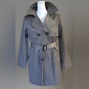 NWOT Sam Edelman Belted Trench Coat Double Breasted granite  Women’s M